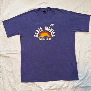 Vintage Nike Men's Purple Santa Monica Track Club Tee